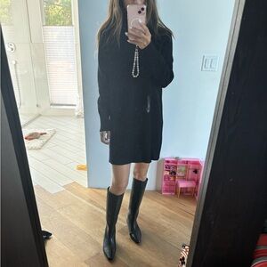 Zara Elegant Black Long Sleeve Dress